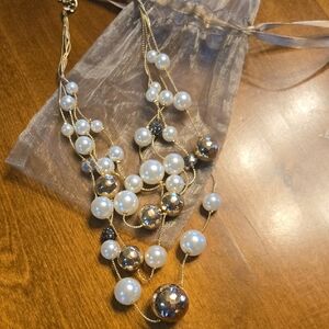 Elegant Gold and Silver Pearl Necklace from Chico's.